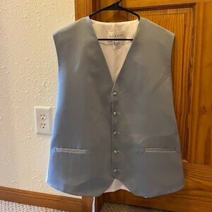 Azazie Dusty Blue Vest XL, Necktie, Pocket Square